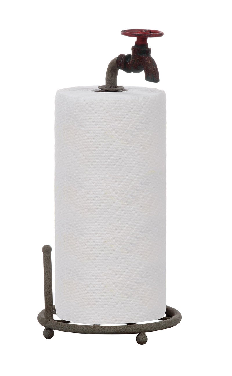 Creative Co-Op Rustic Metal Faucet Paper Towel Holder - Image 4